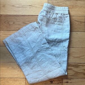 L.L. Bean 100% Linen Wide Leg Cargo Pants